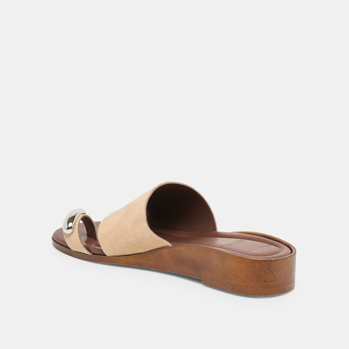 MOXY Sand Suede Metal Detail Open-Toe Sandals | Dolce Vita