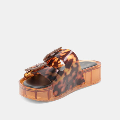 JULIO X Tortoise Vinyl Jelly Platform Sandals | Dolce Vita