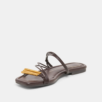 LYNDEE BEAD Espresso Stella Strappy Open-Toe Sandals | Dolce Vita