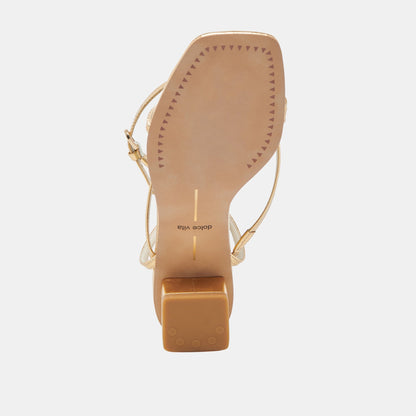 Karlos Wide Gold Metallic Stella Sandals | Dolce Vita