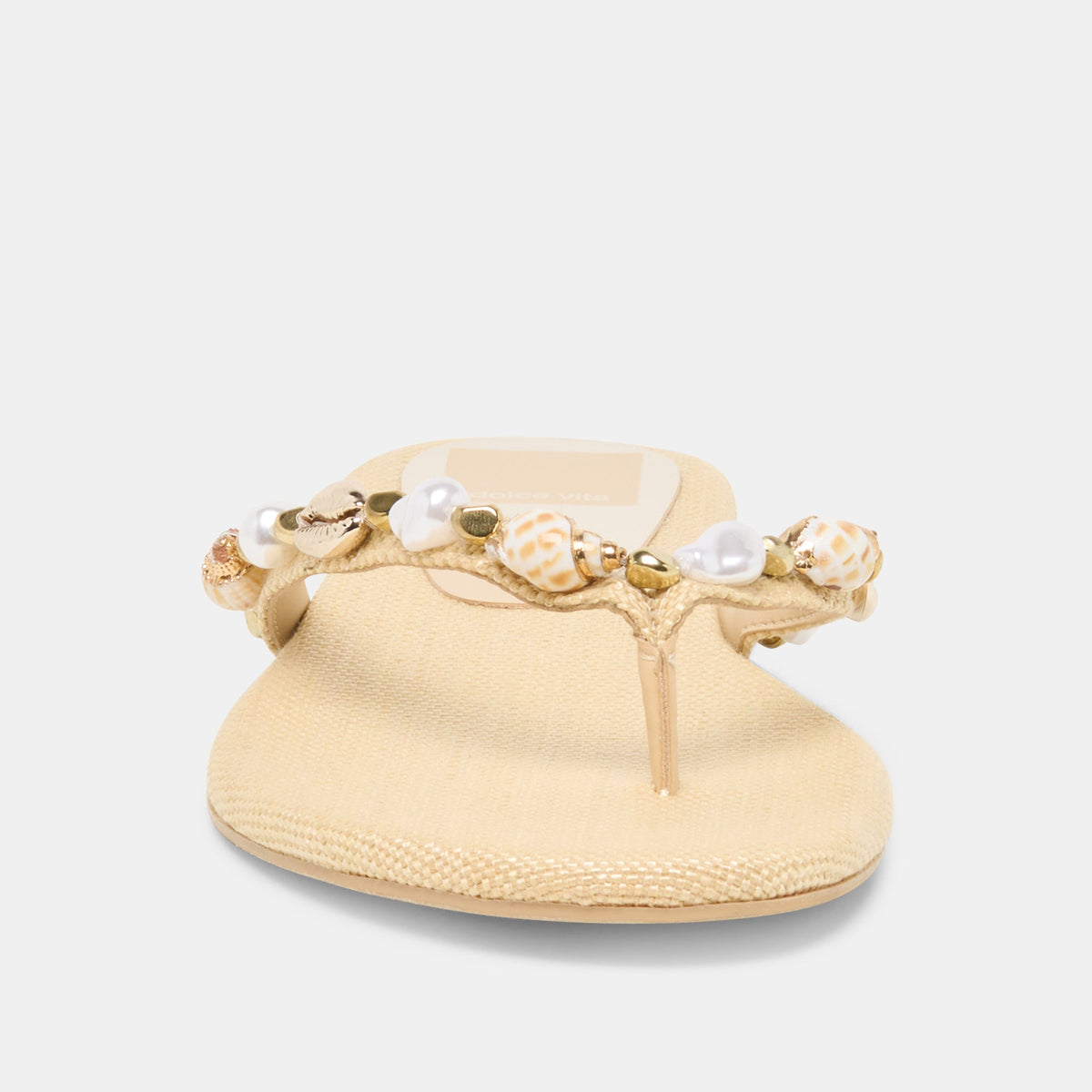 KYSHA Lt Natural Raffia Shell Flip-Flop Sandals | Dolce Vita