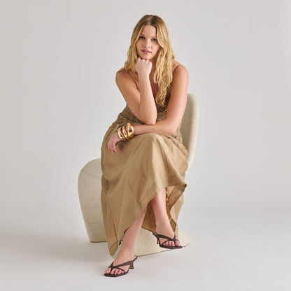 Brevel Chocolate Raffia Heels | Dolce Vita