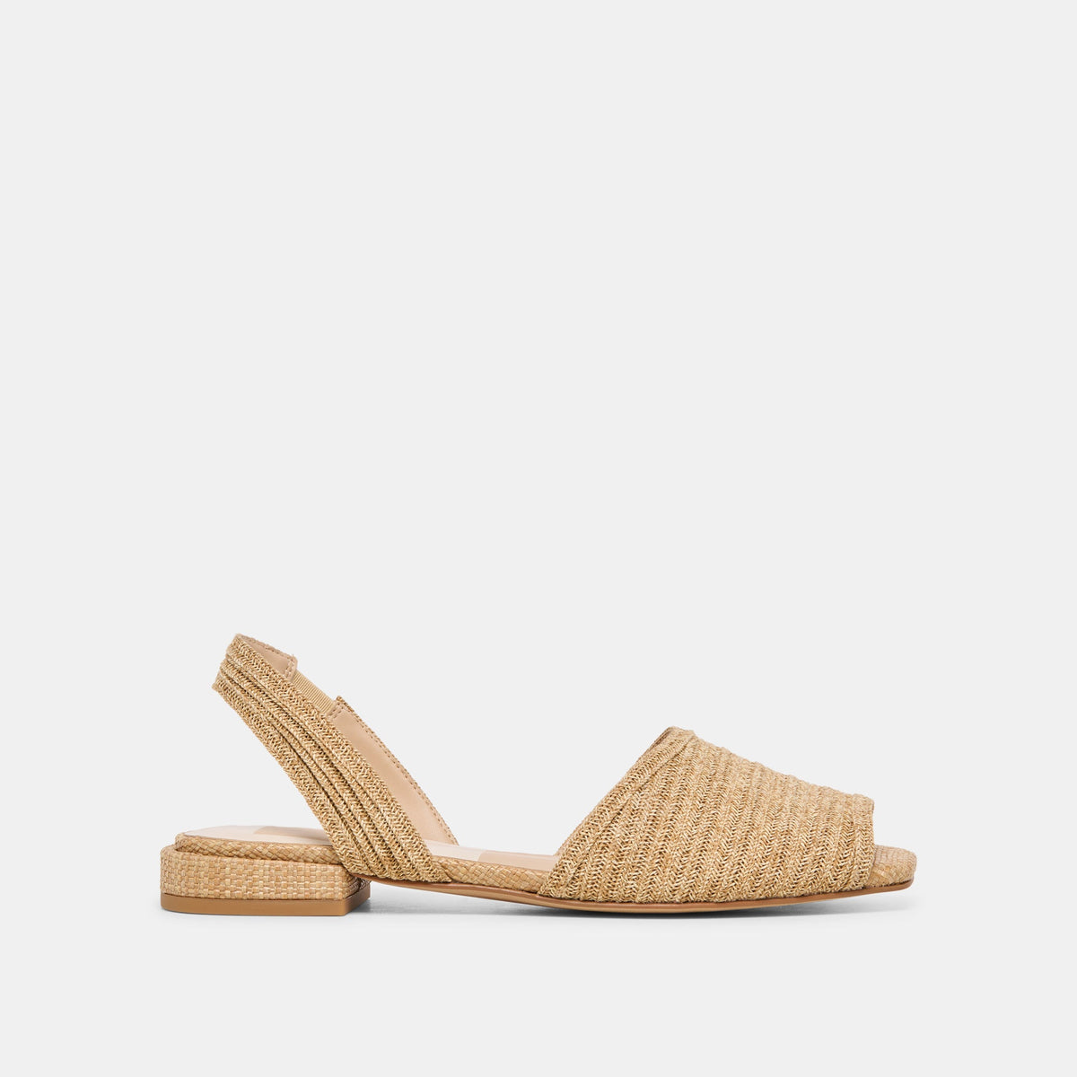 MARZY Natural Raffia Slingback Peep-Toe Sandals | Dolce Vita