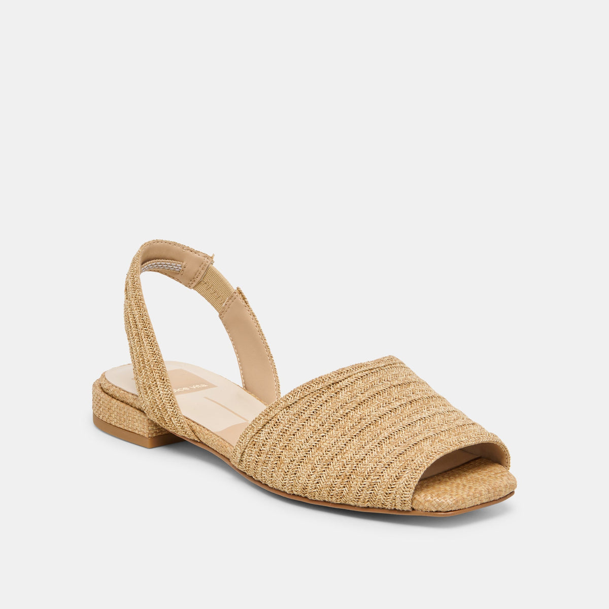 MARZY Natural Raffia Slingback Peep-Toe Sandals | Dolce Vita