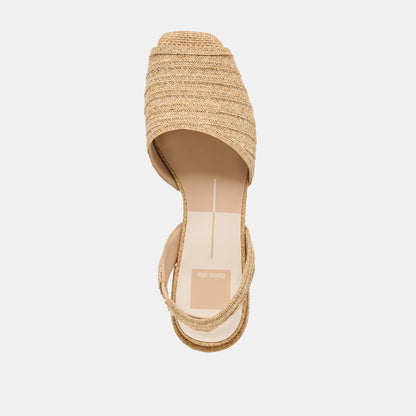 MARZY Natural Raffia Slingback Peep-Toe Sandals | Dolce Vita