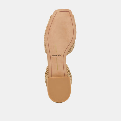 MARZY Natural Raffia Slingback Peep-Toe Sandals | Dolce Vita