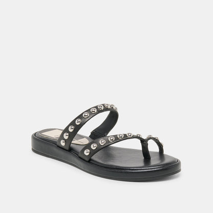 Amary Stud Black Leather Sandals | Dolce Vita