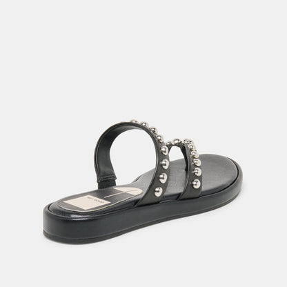Amary Stud Black Leather Sandals | Dolce Vita
