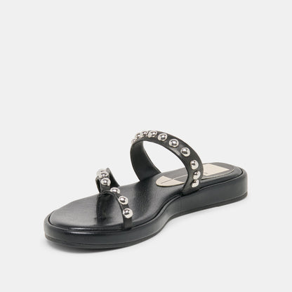 Amary Stud Black Leather Sandals | Dolce Vita