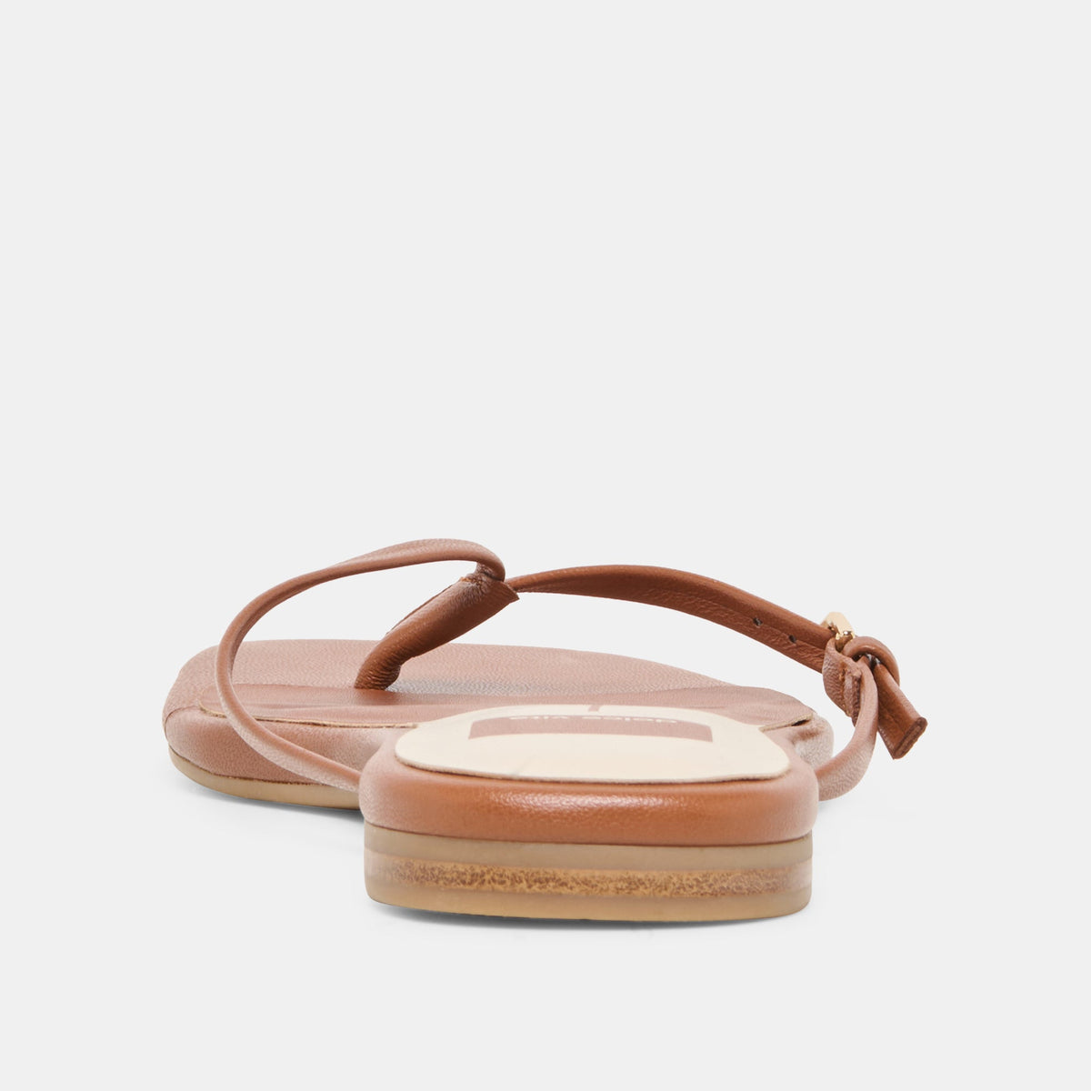 MALTA Cognac Leather Buckle Flip-Flop Sandals | Dolce Vita