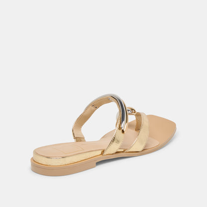 Tarina Gold Leather Sandals | Dolce Vita
