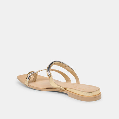 Tarina Gold Leather Sandals | Dolce Vita