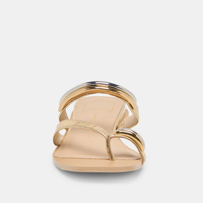 Tarina Gold Leather Sandals | Dolce Vita
