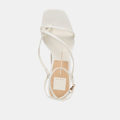 Karlos Wide True White Leather Sandals | Dolce Vita