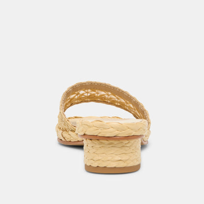 Dixi Wide Lt Natural Cross Hatch Raffia Sandals | Dolce Vita