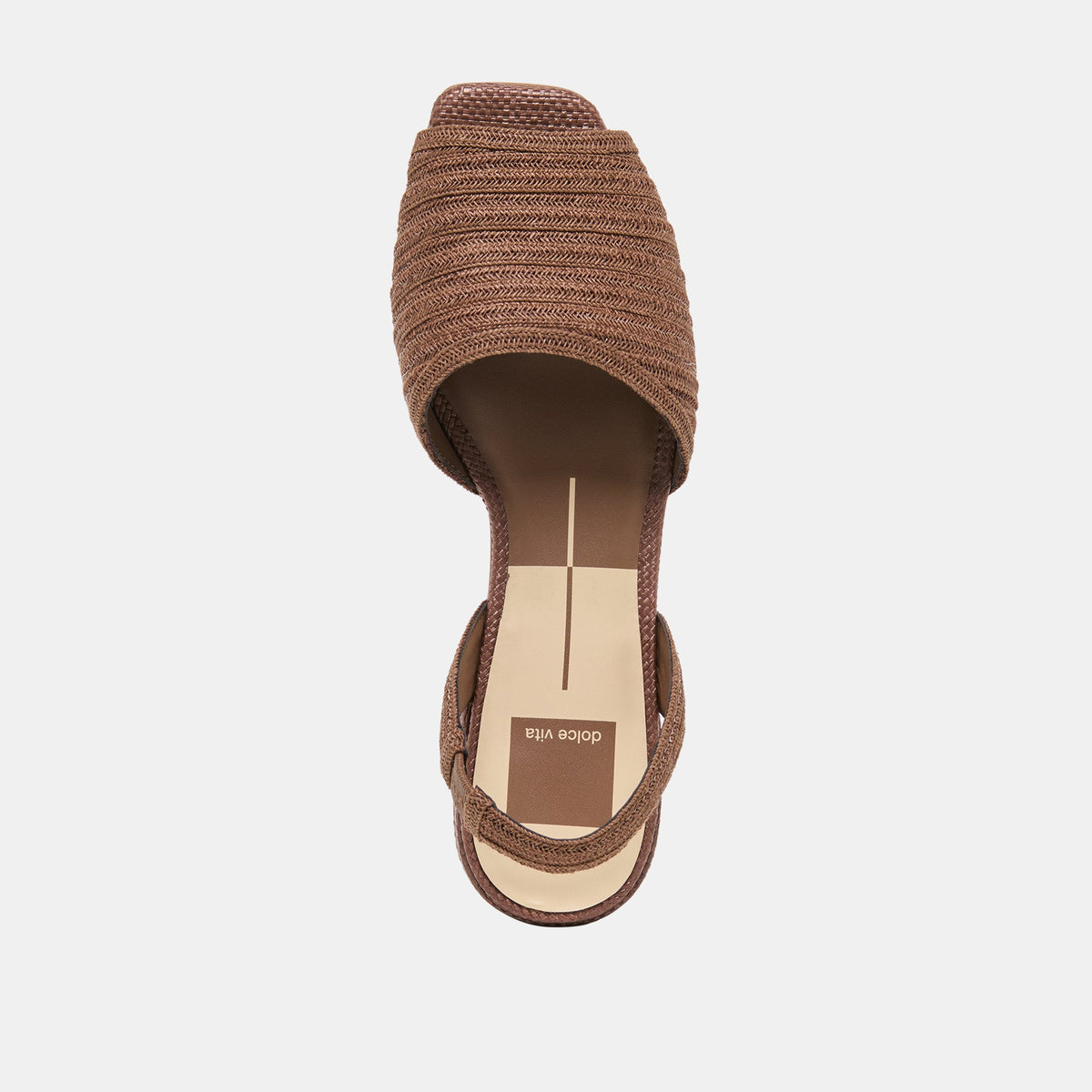 MARZY Cocoa Raffia Slingback Peep-Toe Sandals | Dolce Vita