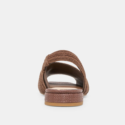 MARZY Cocoa Raffia Slingback Peep-Toe Sandals | Dolce Vita