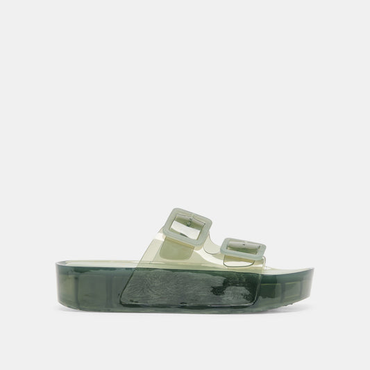 JULIO X Olive Vinyl Jelly Platform Sandals | Dolce Vita