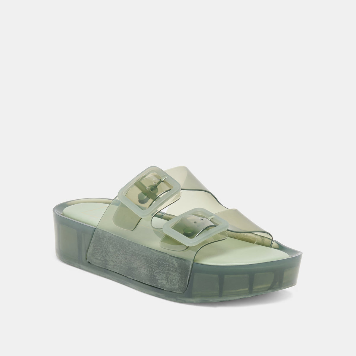 JULIO X Olive Vinyl Jelly Platform Sandals | Dolce Vita