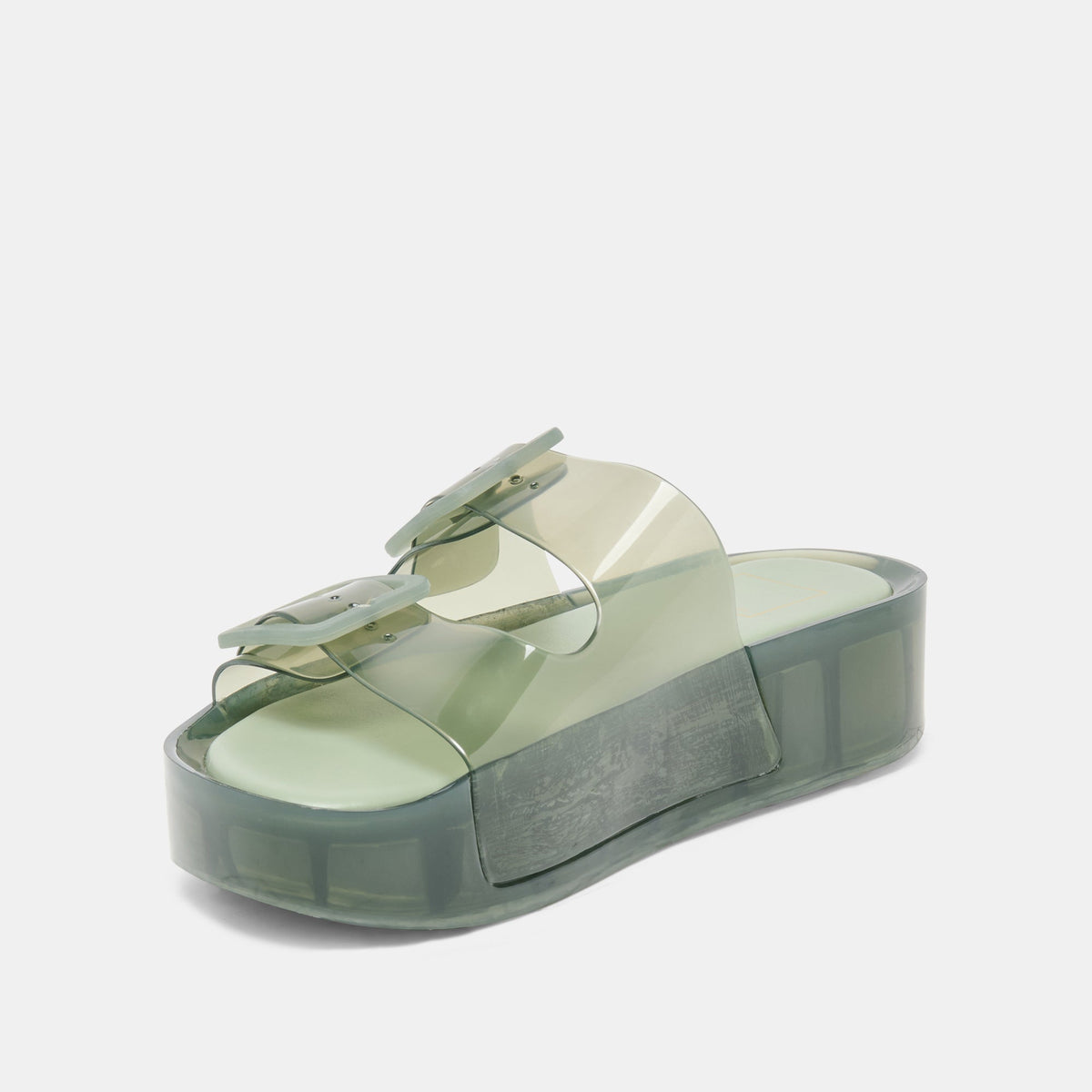 JULIO X Olive Vinyl Jelly Platform Sandals | Dolce Vita