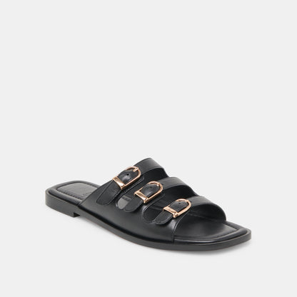 Fin Black Leather Sandals | Dolce Vita