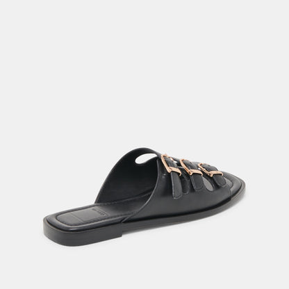 Fin Black Leather Sandals | Dolce Vita