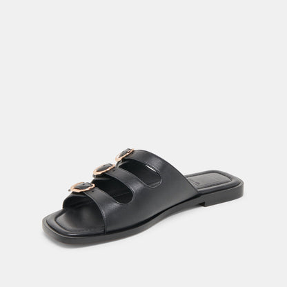 Fin Black Leather Sandals | Dolce Vita