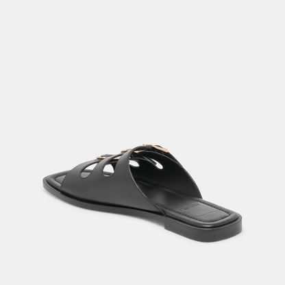 Fin Black Leather Sandals | Dolce Vita