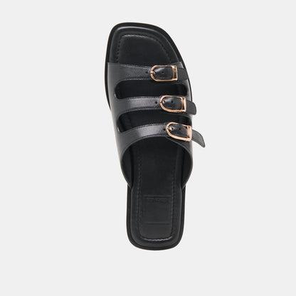 Fin Black Leather Sandals | Dolce Vita