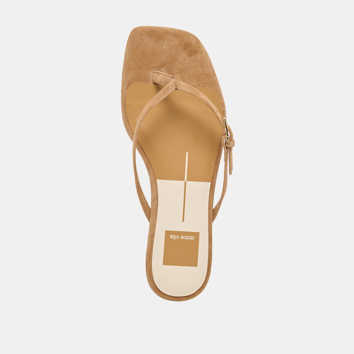 MALTA Lt Brown Suede Buckle Flip-Flop Sandals | Dolce Vita