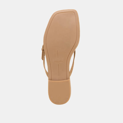MALTA Lt Brown Suede Buckle Flip-Flop Sandals | Dolce Vita