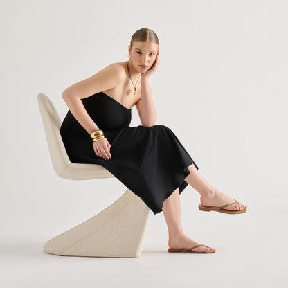 MALTA Lt Brown Suede Buckle Flip-Flop Sandals | Dolce Vita