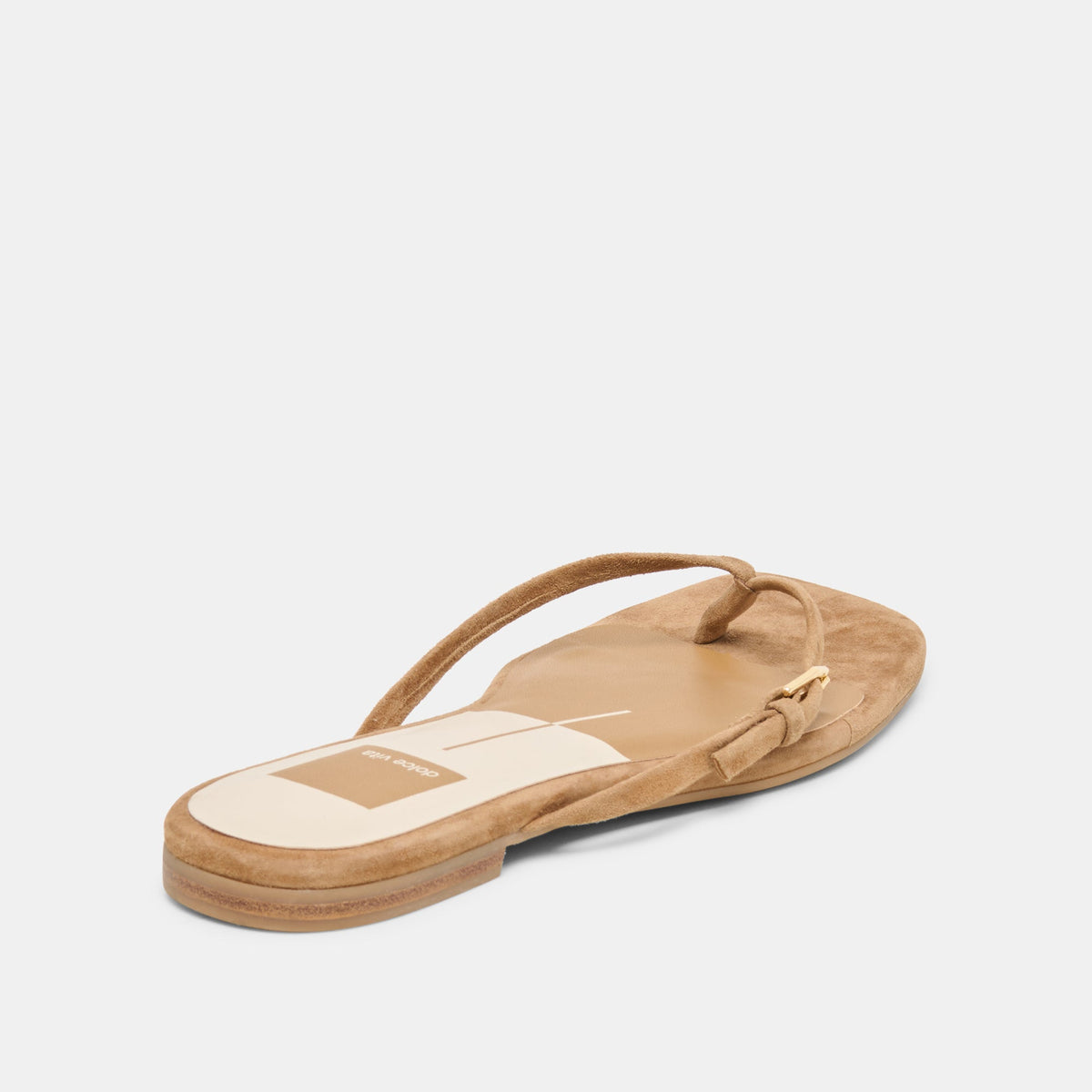 MALTA Lt Brown Suede Buckle Flip-Flop Sandals | Dolce Vita