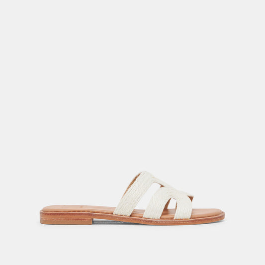 EMON WIDE SANDALS WHITE RAFFIA
 – Dolce Vita | Dolce Vita