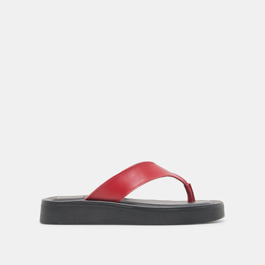 BLAYZE Red Leather Platform Flip-Flop Sandals | Dolce Vita
