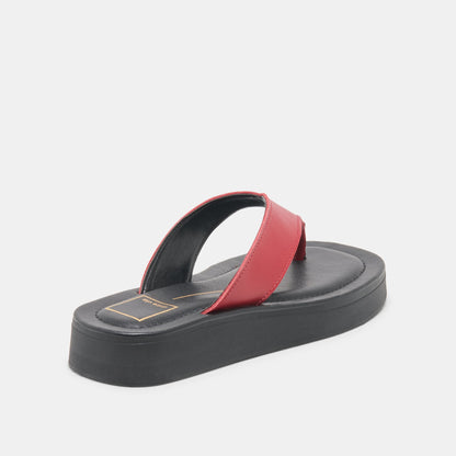 BLAYZE Red Leather Platform Flip-Flop Sandals | Dolce Vita