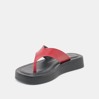 BLAYZE Red Leather Platform Flip-Flop Sandals | Dolce Vita