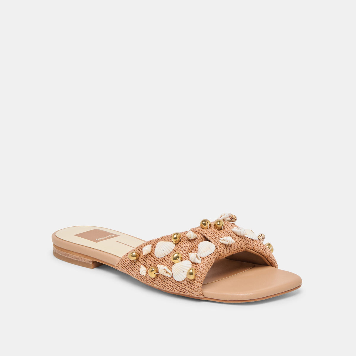 Lizza Toffee Beaded Raffia Sandals | Dolce Vita