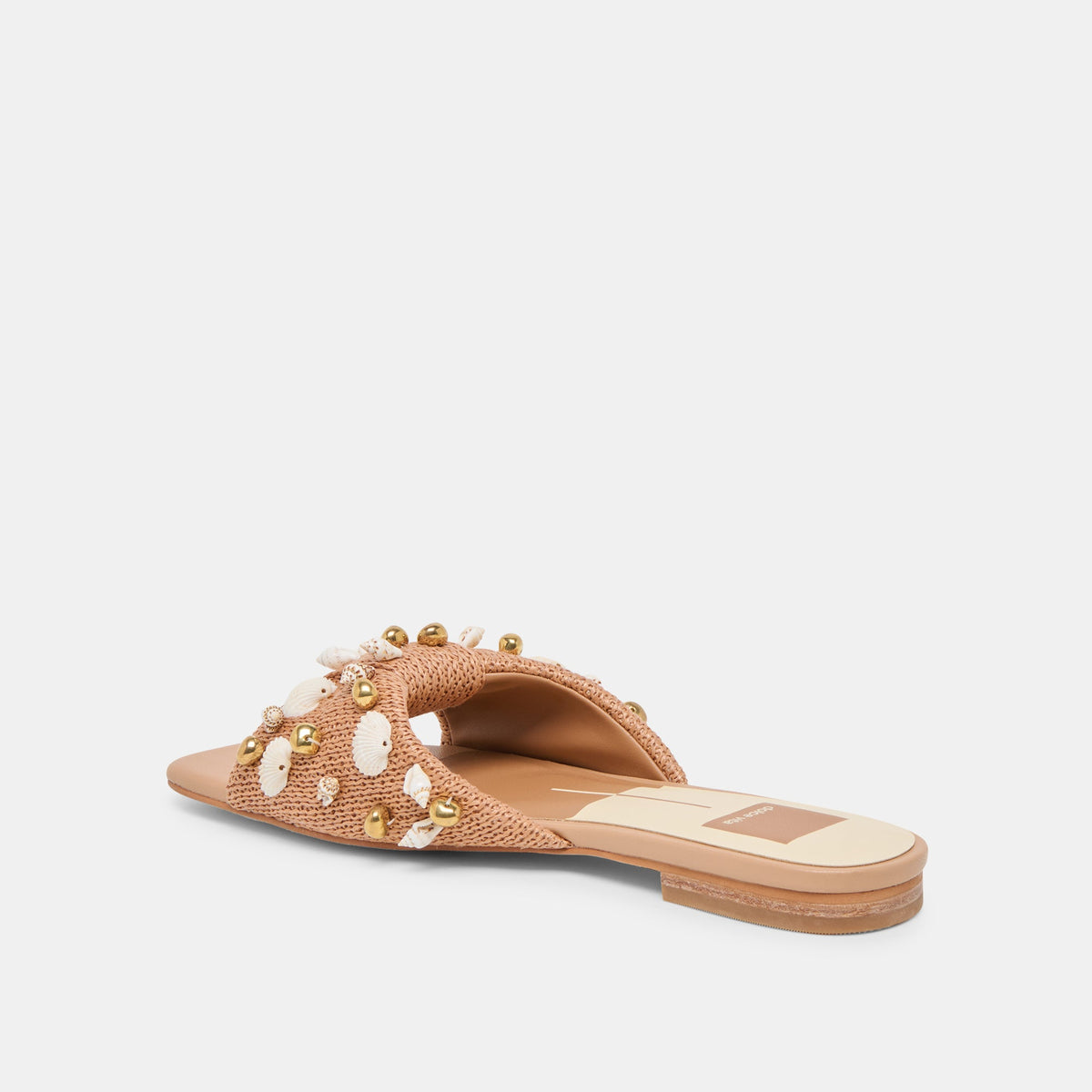 Lizza Toffee Beaded Raffia Sandals | Dolce Vita