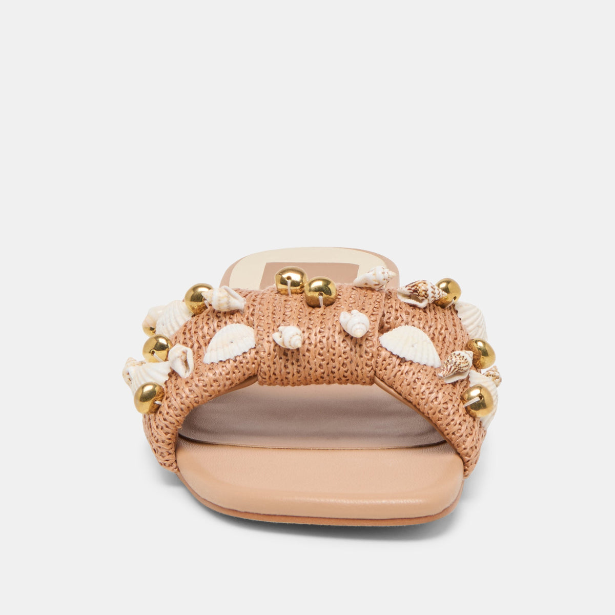 Lizza Toffee Beaded Raffia Sandals | Dolce Vita