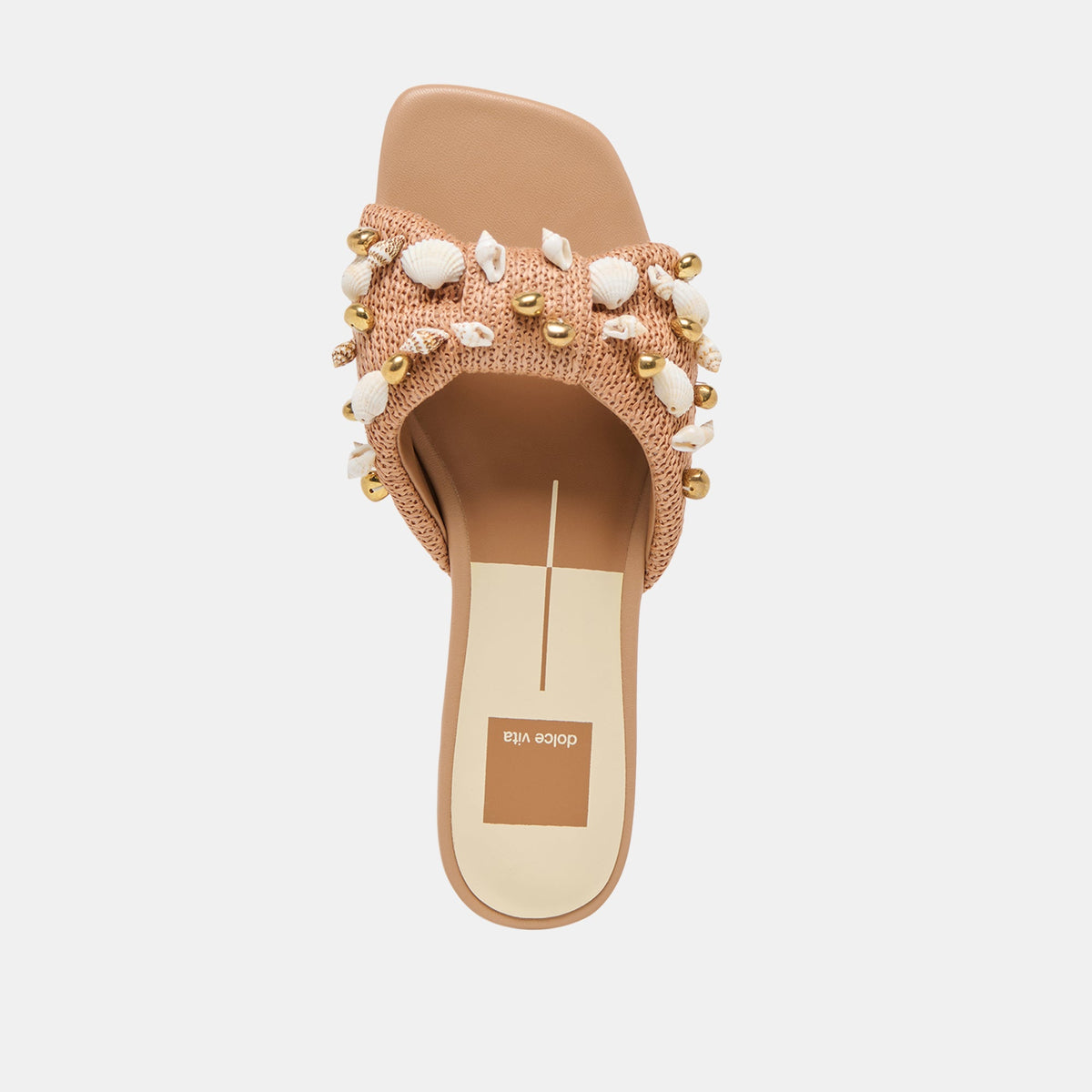 Lizza Toffee Beaded Raffia Sandals | Dolce Vita