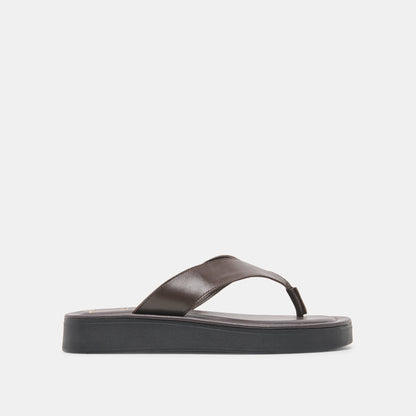 BLAYZE Dk Chocolate Leather Platform Flip-Flop Sandals | Dolce Vita