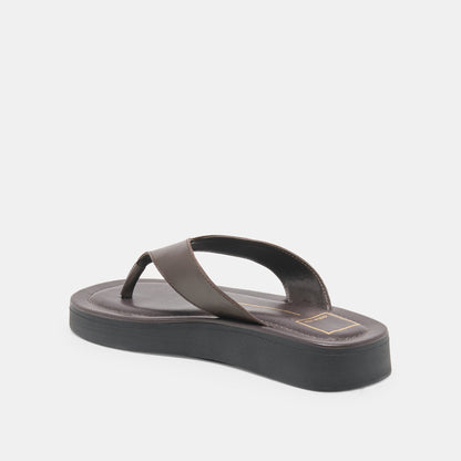 BLAYZE Dk Chocolate Leather Platform Flip-Flop Sandals | Dolce Vita