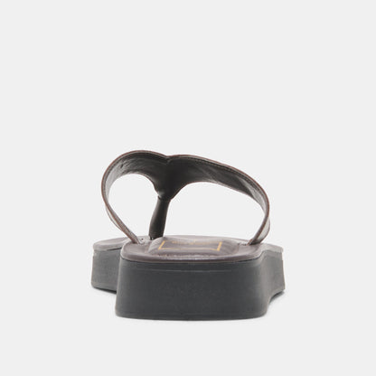 BLAYZE Dk Chocolate Leather Platform Flip-Flop Sandals | Dolce Vita