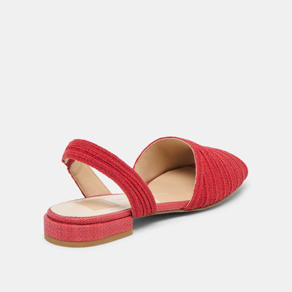 MARZY Red Raffia Slingback Peep-Toe Sandals | Dolce Vita