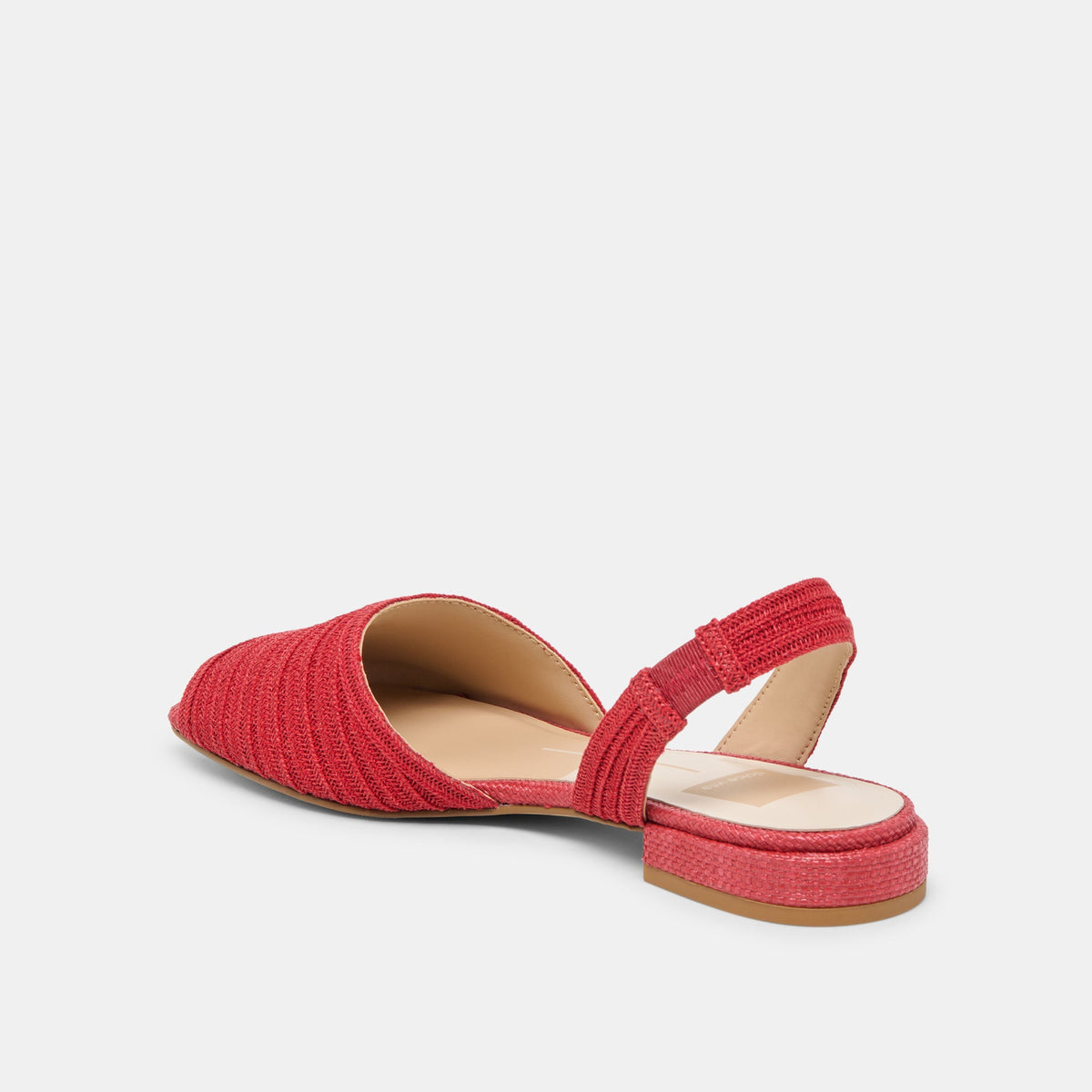 MARZY Red Raffia Slingback Peep-Toe Sandals | Dolce Vita