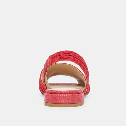 MARZY Red Raffia Slingback Peep-Toe Sandals | Dolce Vita
