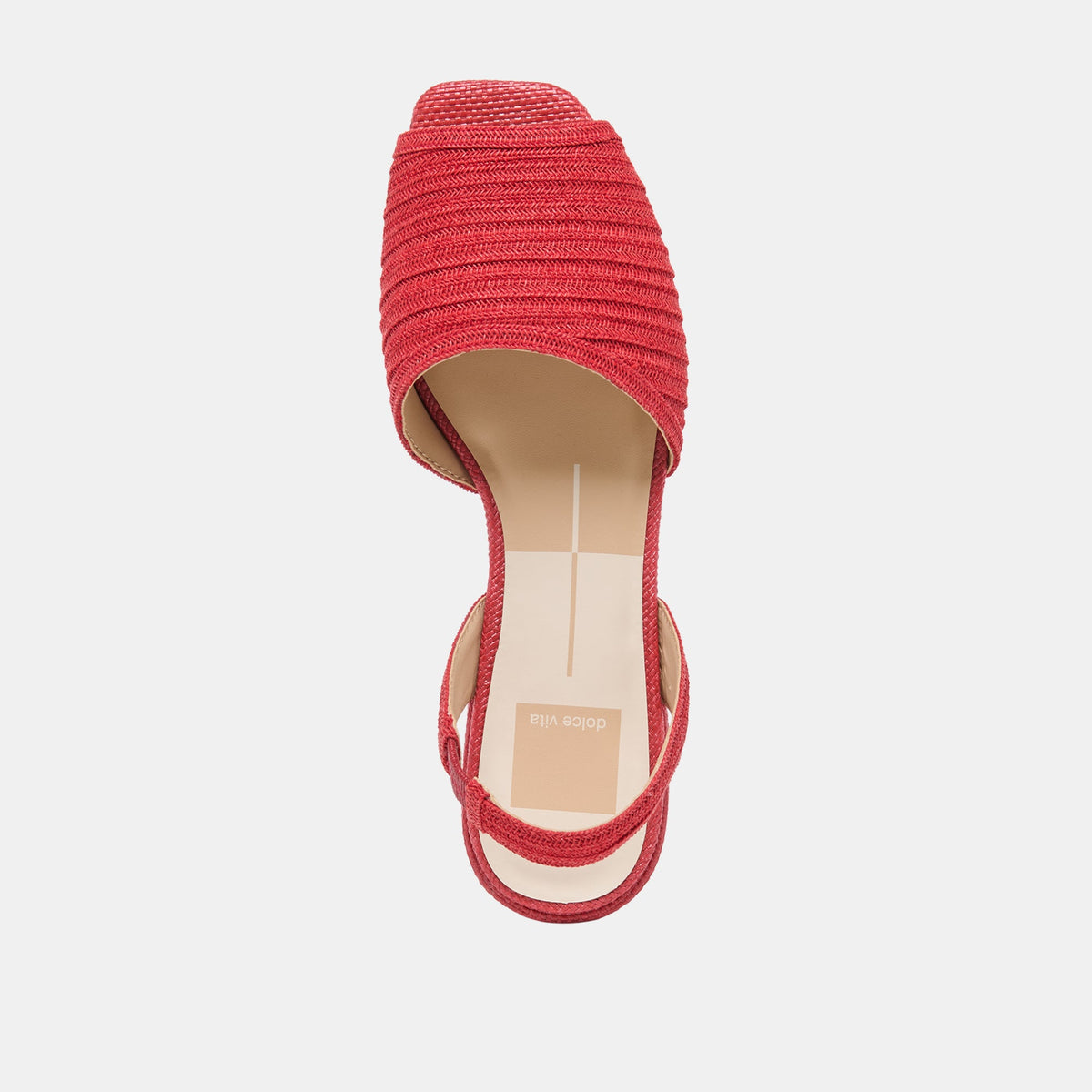 MARZY Red Raffia Slingback Peep-Toe Sandals | Dolce Vita