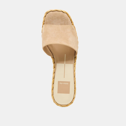 Dixi Wide Camel Suede Sandals | Dolce Vita