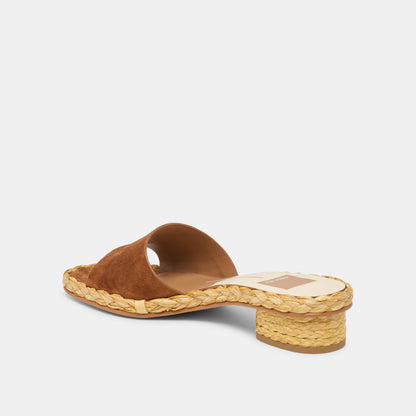 Dixi Wide Brown Suede Sandals | Dolce Vita